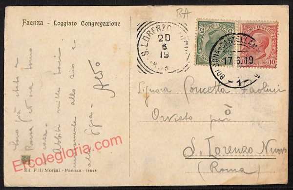 ag0497 - CARTOLINA D'EPOCA - Forlì Provincia - Faenza  1919 - immagine 2