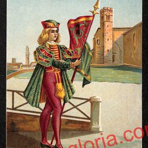 ai5423 CARTOLINA D'EPOCA - I 17 Paggi delle Storiche Contrade di Siena : Drago