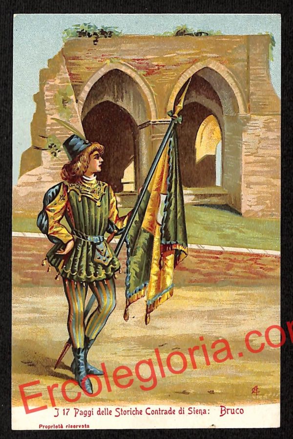 ai5426 CARTOLINA D'EPOCA - I 17 Paggi delle Storiche Contrade di Siena : Bruco