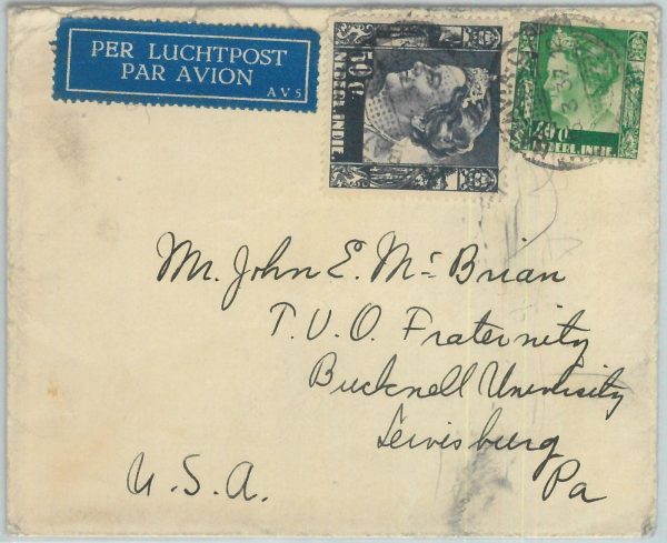 82086 -  Netherlands Indies - POSTAL HISTORY -  AIRMAIL COVER to USA 1937