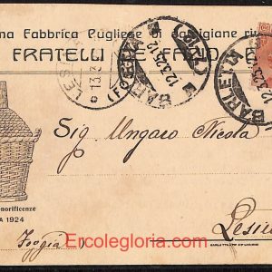 ae0908 - CARTOLINA  D'EPOCA - BAT Provincia - Barletta  1925