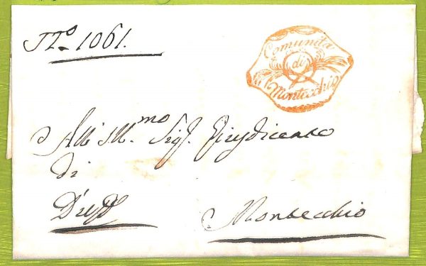 ab3492 - ITALIA - Storia Postale - BUSTA prefilatelica - Treviso MONTECCHIO