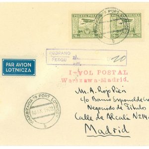 P3706 - AIRMAIL , POLAND. 18.9.1928, 1ST. FLIGHT WARSAW MADRID