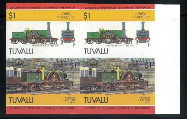 P2728 C - TUVALU YVERT 337/38 TRAINS IMPERF PAIR, NICE!! MNH