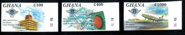 P2729 - GHANA MICHEL A2114/C IMPERF SET AIRPLAINS