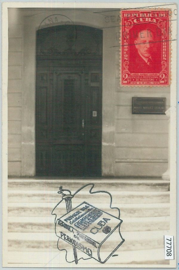 77708  -  HABANA  -  like MAXIMUM CARD 1945 -  JOURNALISM School