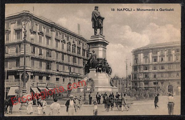 ah3095 - CARTOLINE D'EPOCA - Napoli Citta - Monumento a Garibaldi