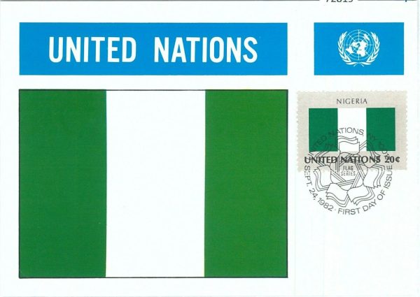 72819 - UNITED NATIONS - Postal History - MAXIMUM CARD - FLAGS Nigeria 1982