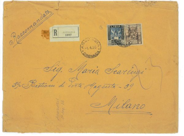 P 1236  - ITALIA COLONIE LIBIA 1926 BUSTONE COL 5 LIRE LIBIA SASS. NR. 31