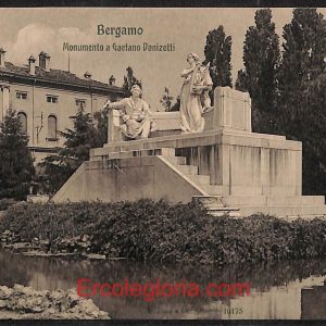 ae1342 - CARTOLINA  D'EPOCA - Bergamo Citta - Monumento a Gaetano Donizetti