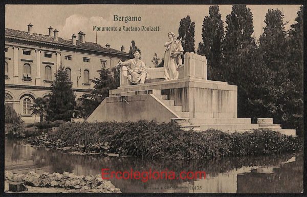 ae1342 - CARTOLINA  D'EPOCA - Bergamo Citta - Monumento a Gaetano Donizetti