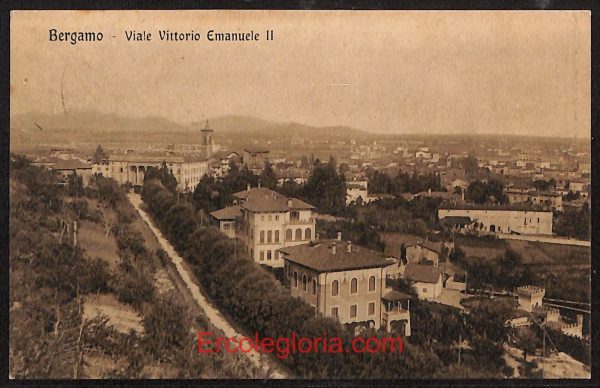 ae1346 - CARTOLINA  D'EPOCA - Bergamo Città - Viale Vittorio Emanuele 1917