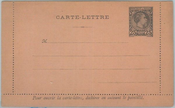 77557  - MONACO - Postal History - POSTAL STATIONERY LETTER CARD Yvert 202
