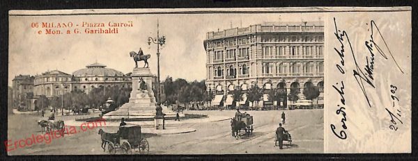 ag9035 - CARTOLINA D'EPOCA - Milano Città - Monumento a G. Garibaldi