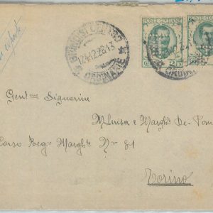 82539 - REGNO - STORIA POSTALE - FLOREALE su BUSTA  1928 -  PERFIN !