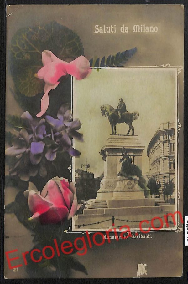ag9049 - CARTOLINA D'EPOCA - Milano Città - Monumento  Garibaldi
