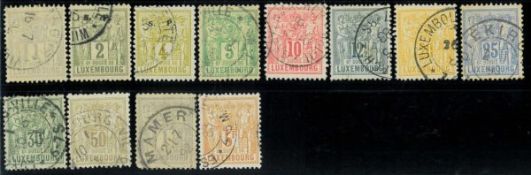 P4368 A - LUXEMBURG , 1882 , 47/58 MIXED PERFORATIONS LIGHTHLY USED, LUXUS