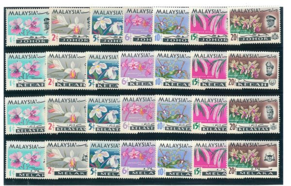 P4371 - Malaysia states, 1965, 13 states, flowers, in MNH - immagine 2