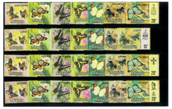 P4372 - Malaysia states, 1971, 13 states, butterflies , in MNH