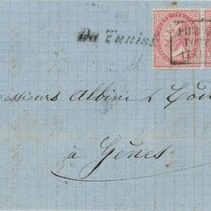 P0619 - LEVANTE Italiano ESTERO - Storia Postale - BUSTA da TUNISI Piroscafi