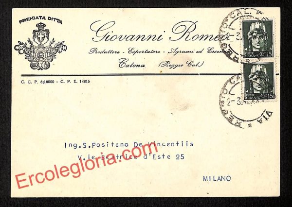 ah9593 - STORIA POSTALE - Reggio Calabria Provincia - Catona