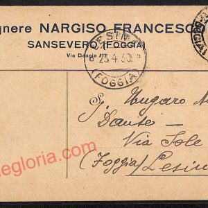 ag0293 - CARTOLINA D'EPOCA - Foggia Provincia - San Severo  1930