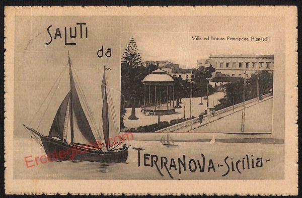 ae4531 - CARTOLINA D'EPOCA - Caltanissetta Provincia - Terranova di Sicilia
