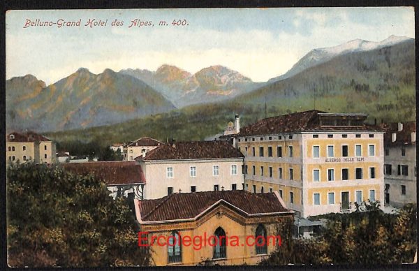 ae1023 - CARTOLINA  D'EPOCA - Belluno Citta - Grand Hotel des Alpes