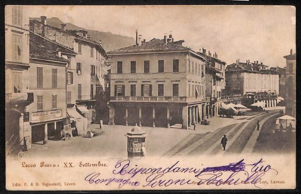 ab6579 -  CARTOLINA  D'EPOCA - Lecco Citta - PIAZZA XX SETTEMBRE