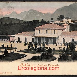 ae1031 - CARTOLINA  D'EPOCA - Belluno Citta - Stazione Ferroviaria  1910