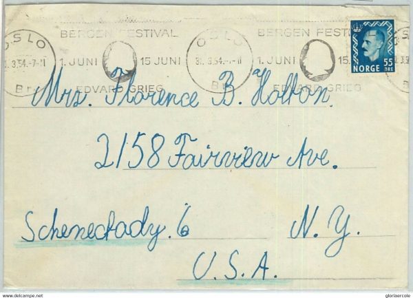 66618 - NORWAY - POSTAL HISTORY - Postmark on COVER : MUSIC 1954
