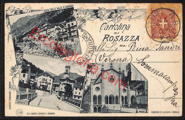 ae3326 - CARTOLINA  D'EPOCA  - Verona Provincia - Rosazza  1899
