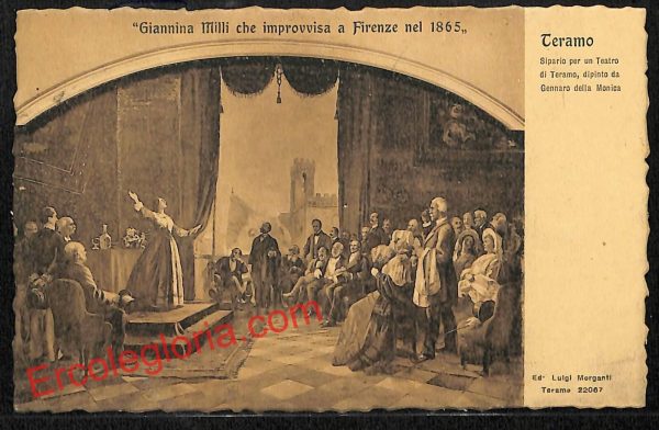 ai7456 - CARTOLINA D' EPOCA - Teramo Città - Sipario per un Teatro di Teramo