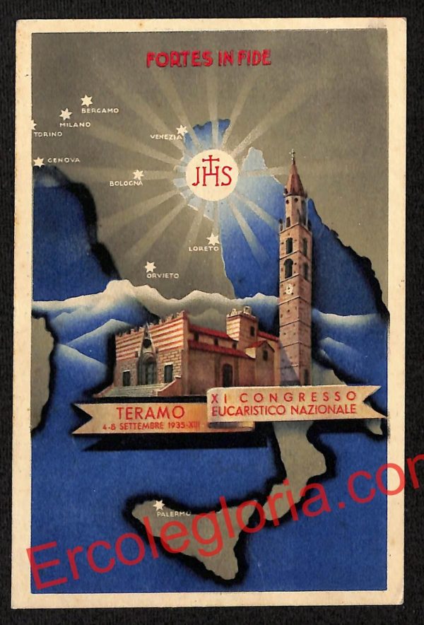 ai7460 - CARTOLINA D' EPOCA - Teramo Città - XI Congresso Eucaristico Nazionale