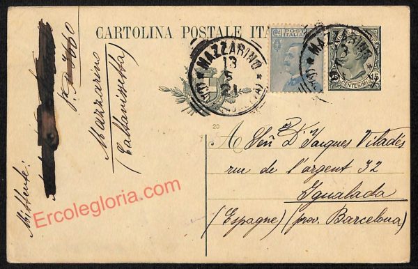 ae4537 - CARTOLINA D'EPOCA - Caltanissetta Provincia - Mazzarino   1921