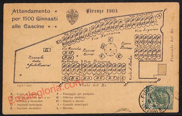 ae7413 - CARTOLINA D'EPOCA - Firenze- VI Concorso Ginnastico Nazionale Federale