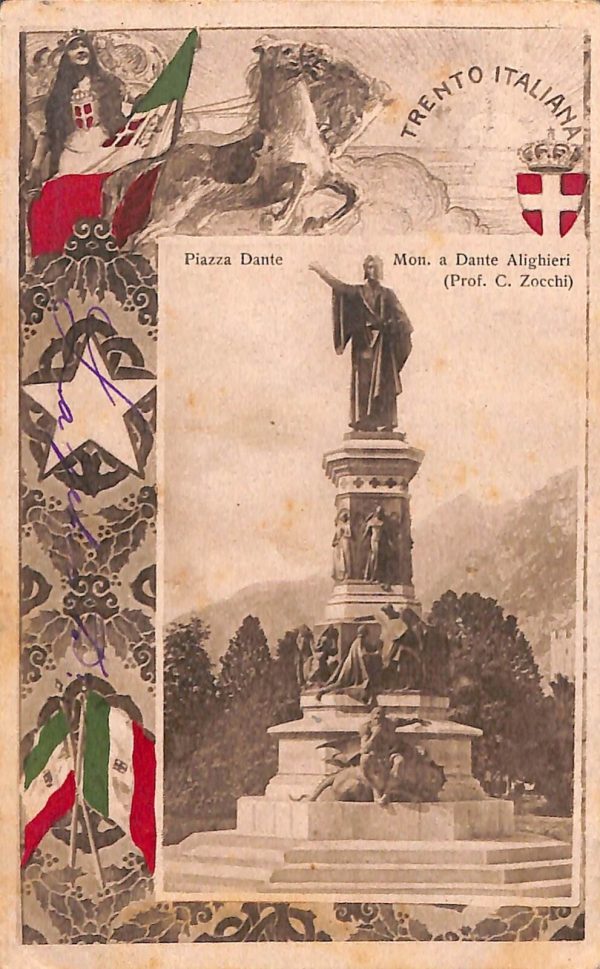 ab5466 - CARTOLINA  D'EPOCA - Trento Città : PIAZZA DANTE