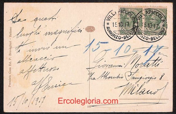 ae1045 - CARTOLINA  D'EPOCA - Belluno Provincia - Auronzo del Cadore - immagine 2