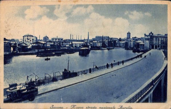 ab6941 -  CARTOLINA  D'EPOCA - Savona Città - Nuova strada nazionale Aurelia 193