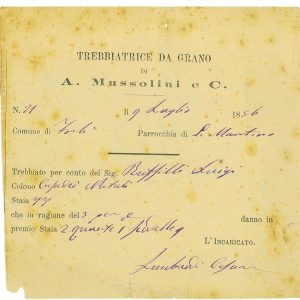 P3022 - ITALIA, DOCUMENTO D’EPOCA 1886