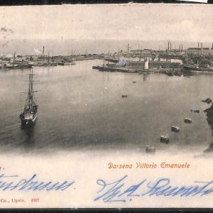 ab7004  -  CARTOLINA  D'EPOCA - Savona Città - Darsena Vittorio Emanuele