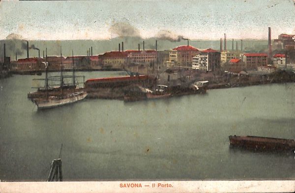 ab7007  -  CARTOLINA  D'EPOCA - Savona Città - Il Porto