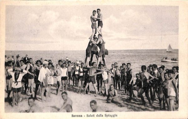 ab7008  -  CARTOLINA  D'EPOCA - Savona Città - Spiaggia