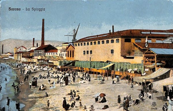 ab7009  -  CARTOLINA  D'EPOCA - Savona Città - La Spiaggia