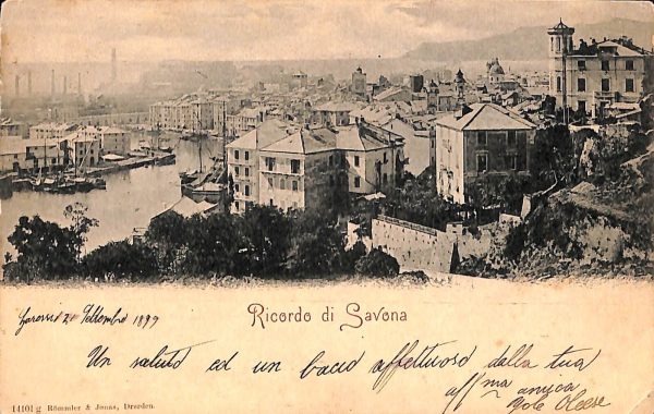 ab7012  -  CARTOLINA  D'EPOCA - Savona Città  1899