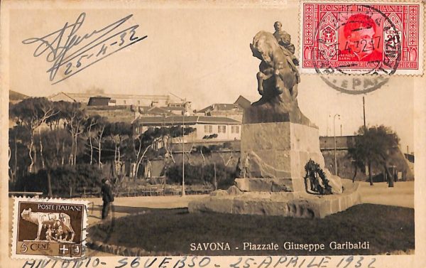 ab7014  -  CARTOLINA  D'EPOCA - Savona Città - Piazzale Giuseppe Garibaldi