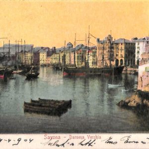ab7016  -  CARTOLINA  D'EPOCA - Savona Città - Darsena Vecchia 1904