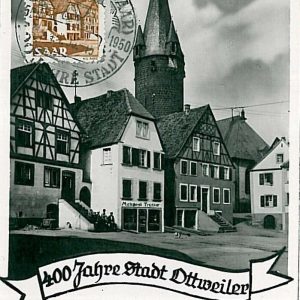 10481 - SAAR  - POSTAL HISTORY: MAXIMUM CARD  - Architecture 1950