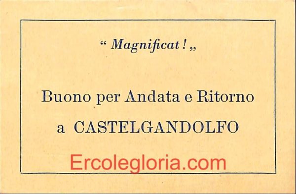 ad8176 - ROMA - Buono per Andata e Ritorno a CASTEL GANDOLFO - immagine 2
