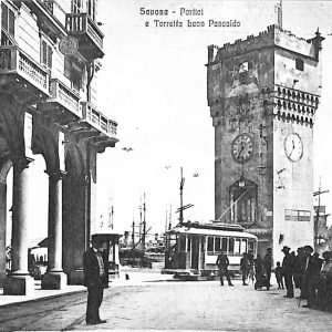 ab7115 -  CARTOLINA  D'EPOCA - Savona Città - Torretta Leon Pancaldo